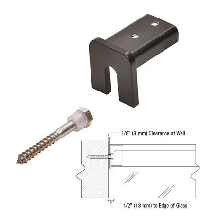 CR LAURENCE Matte Black 11 Gauge Stabilizing End Cap for 1-1/4-in x 1-5/16-in Cap Rail GRL107SECMBL